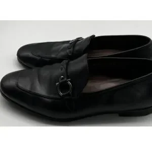 Salvatore Ferragamo Black Leather Round Toe Loafer w/ Gancini Side Buckle sz 11 Salvatore Ferragamo Black Leather Round Toe Loafer w  main image 3